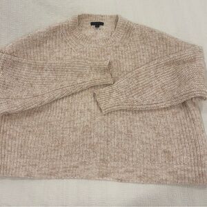 J. Crew Marled Beige Cotton-Blend Sweater